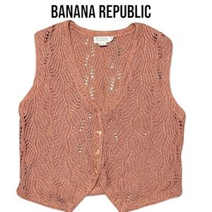 Banana Republic Pink Knit Cardigan Vest